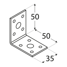 foto k produktu Úhelník bez prolisu 50x50x35x2,5mm KL 1