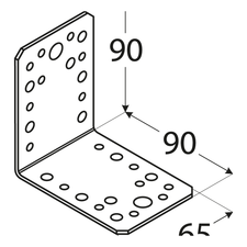 foto k produktu Úhelník bez prolisu 90x90x65x2,5mm KL 4