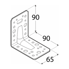 foto k produktu Úhelník s prolisem 90x90x65x2,5mm KP 11