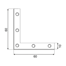 foto k produktu Rohovník 60x60x10x2,0mm NA 60