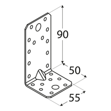 foto k produktu Úhelník s prolisem 90x50x55x2,5mm KP 3