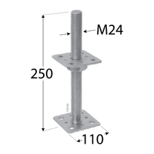 foto k produktu Patka sloupku stavitelná 110x110 M24x250
