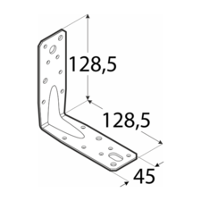 foto k produktu Úhelník s prolisem 128,5x128,5x45x2,5mm KP 9