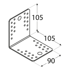 foto k produktu Úhelník bez prolisu 105x105x90x2,5mm KL 5