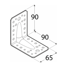 foto k produktu Úhelník s prolisem 90x90x65x2,5mm KP 1