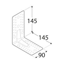 foto k produktu Úhelník s prolisem 145x145x90x2,5mm KP 7