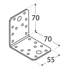 foto k produktu Úhelník bez prolisu 70x70x55x2,5mm KL 2