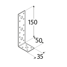 foto k produktu Úhelník bez prolisu 150x50x35x2,5mm KL 3